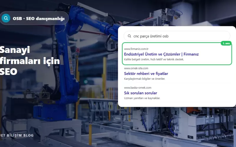 OSB Firmaları İçin SEO Danışmanlığı ve Dijital Strateji | Jet Bilişim