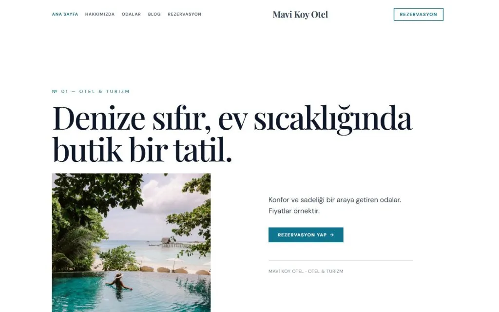 Otel sektörü demo sitesi